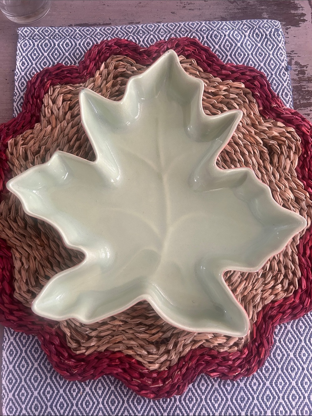 Red Wing USA Ceramic Leaf Dish